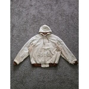 Vintage Carhartt Faded Brown Hooded Jacket Size X-Large Canvas Lined